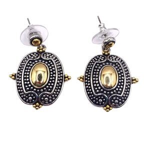 Mixed metal antique tone dangle earrings